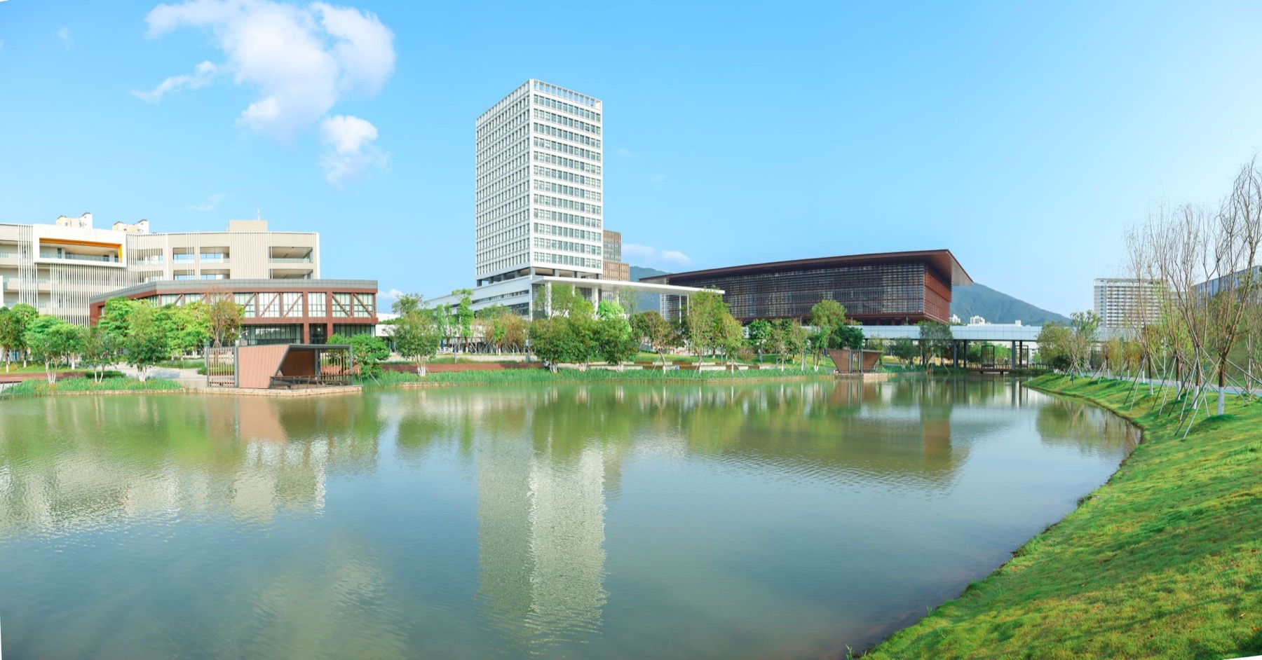 A lakeside view of Shenzhen Technology University